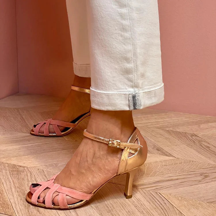 ELEANOR - STRAPPY PEACH MID HEELS-15553869971829-Mirella Fiore
