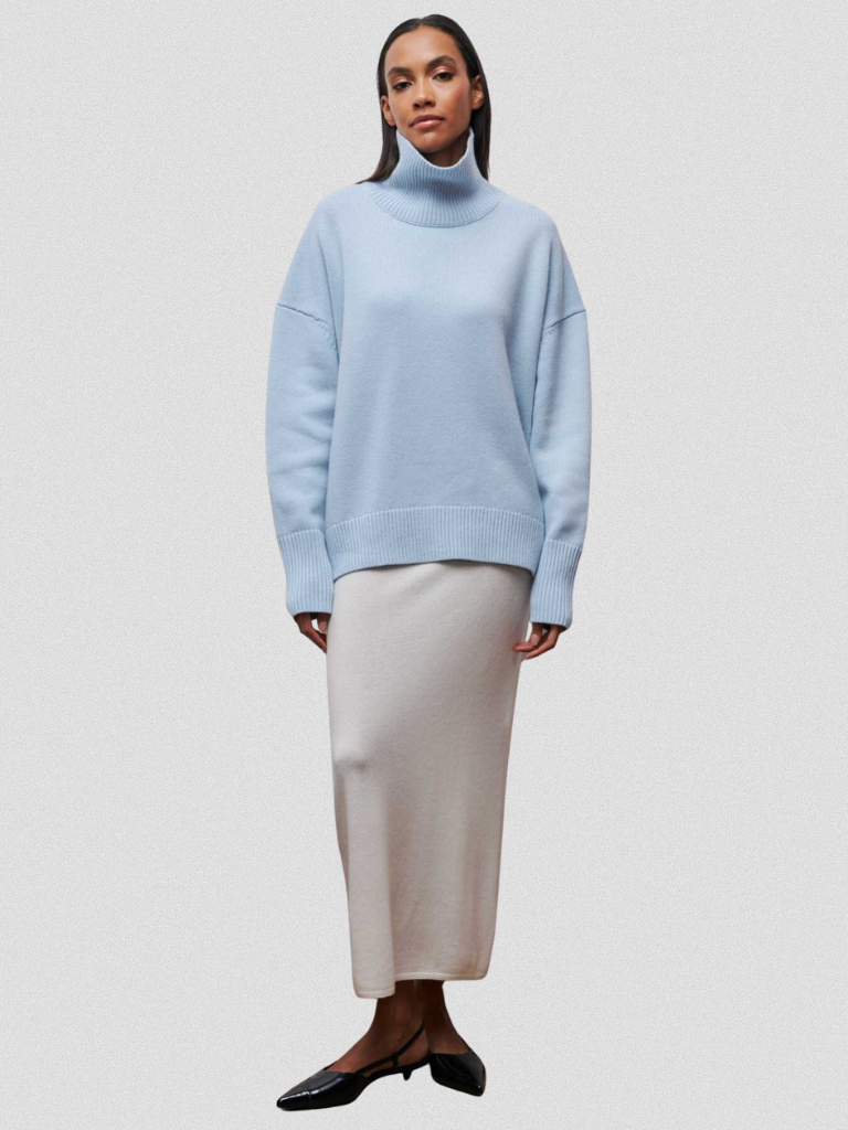 ELENA - HIGH-COLLAR KNIT SWEATER-15549013918069-Nancy & Mae Savannah