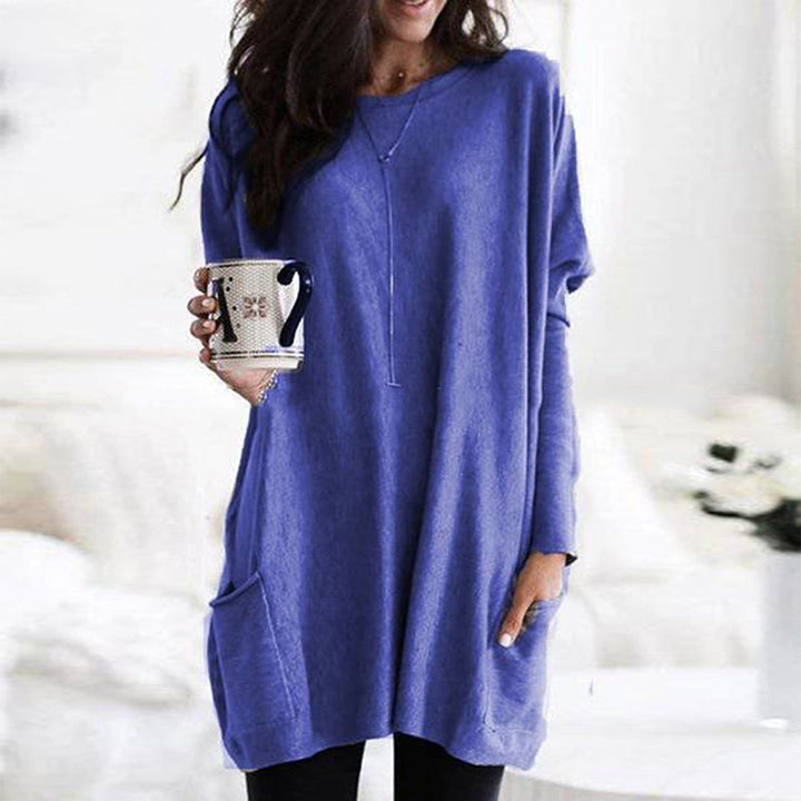 ELLE - Long Shirt-Dress with Pockets-15519825985909-Mirella Fiore