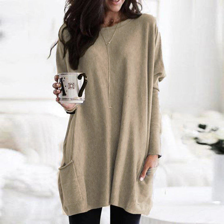 ELLE - Long Shirt-Dress with Pockets-15519825985909-Mirella Fiore