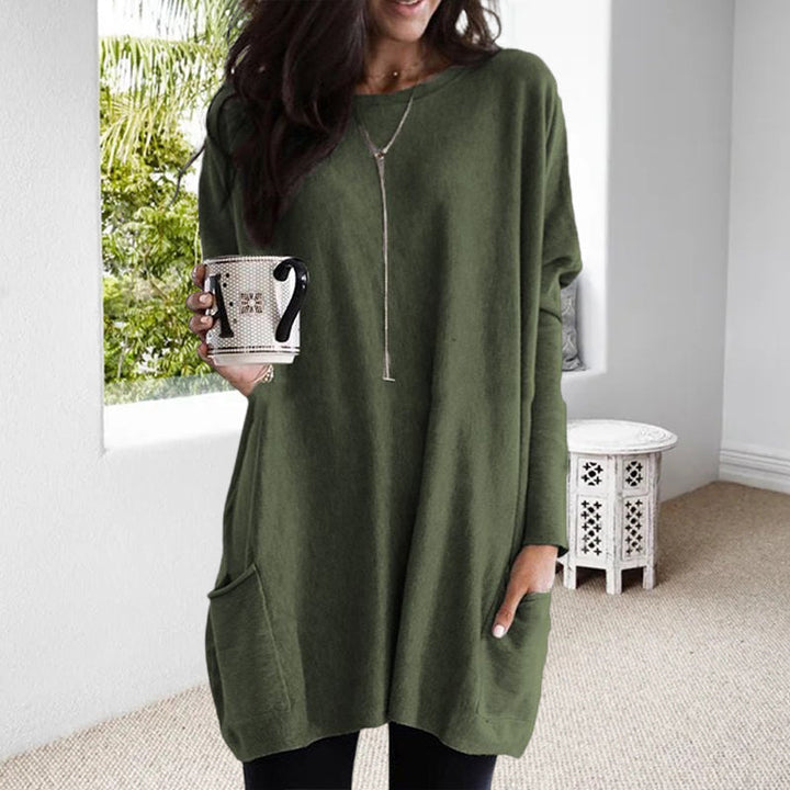 ELLE - Long Shirt-Dress with Pockets-15519825985909-Mirella Fiore