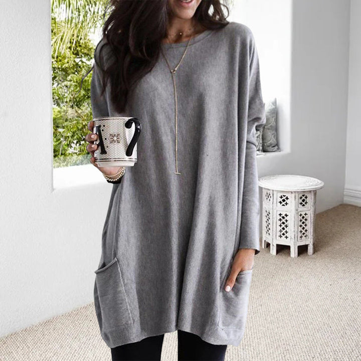 ELLE - Long Shirt-Dress with Pockets-15519825985909-Mirella Fiore