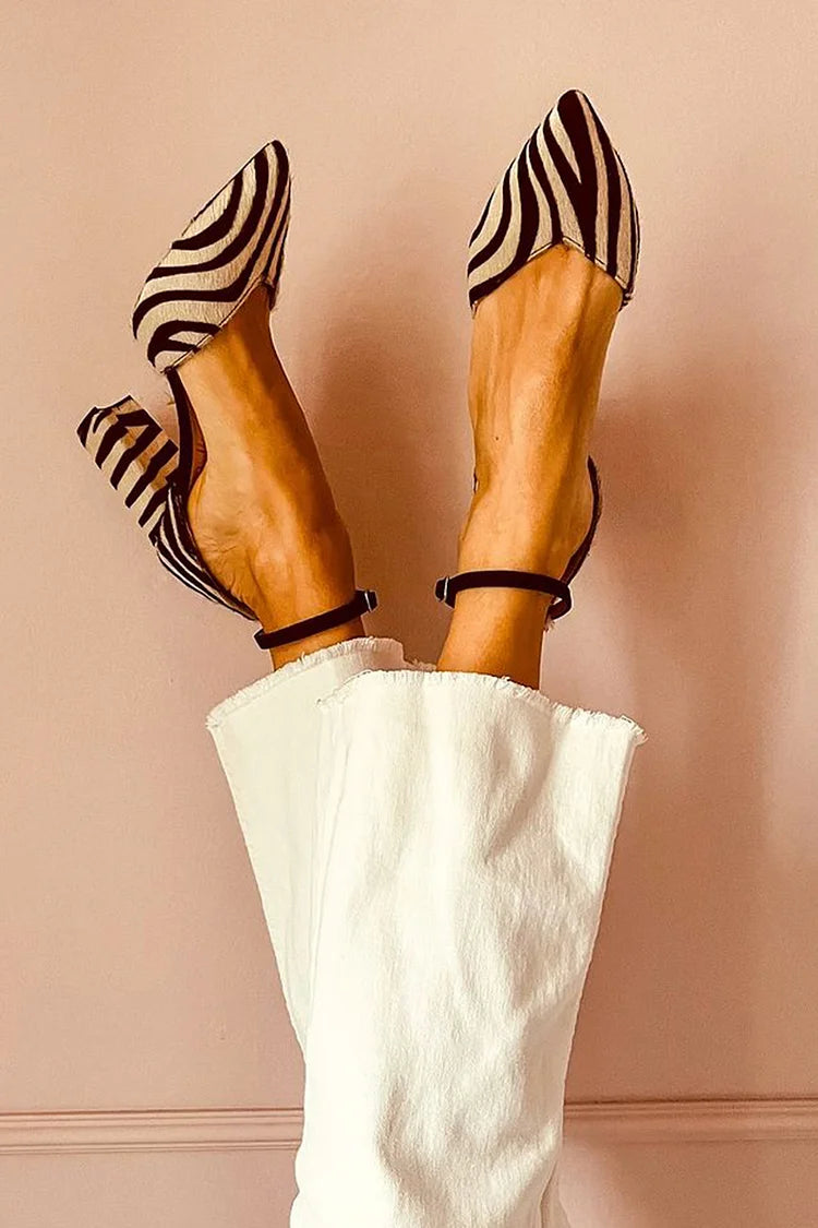 ELOWEN - ZEBRA-PRINT POINTED TOE PUMPS WITH ANKLE STRAP-15553865613685-Mirella Fiore