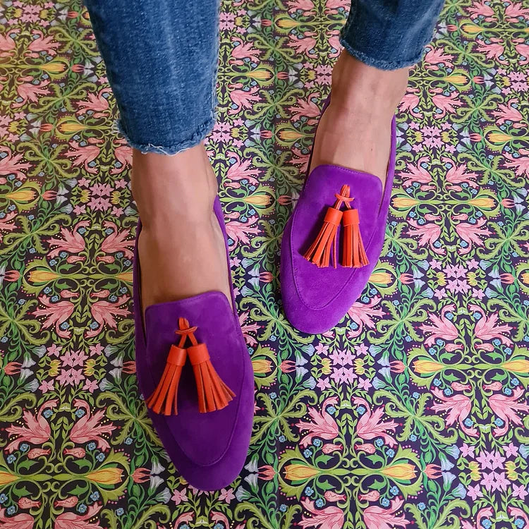 EMMA - PURPLE LOAFERS WITH TASSELS-15549132734837-Mirella Fiore