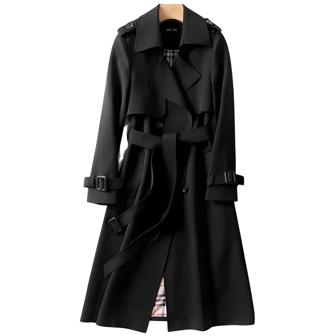 Elara - Women’s Classic Double-Breasted Trench Coat-15550920294773-Mirella Fiore