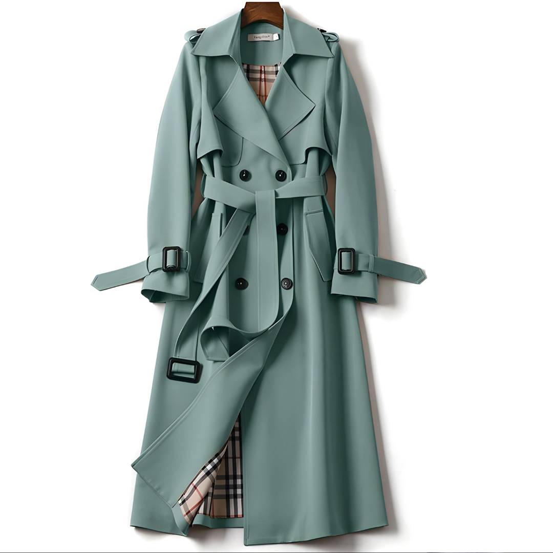 Elara - Women’s Classic Double-Breasted Trench Coat-15550920294773-Mirella Fiore