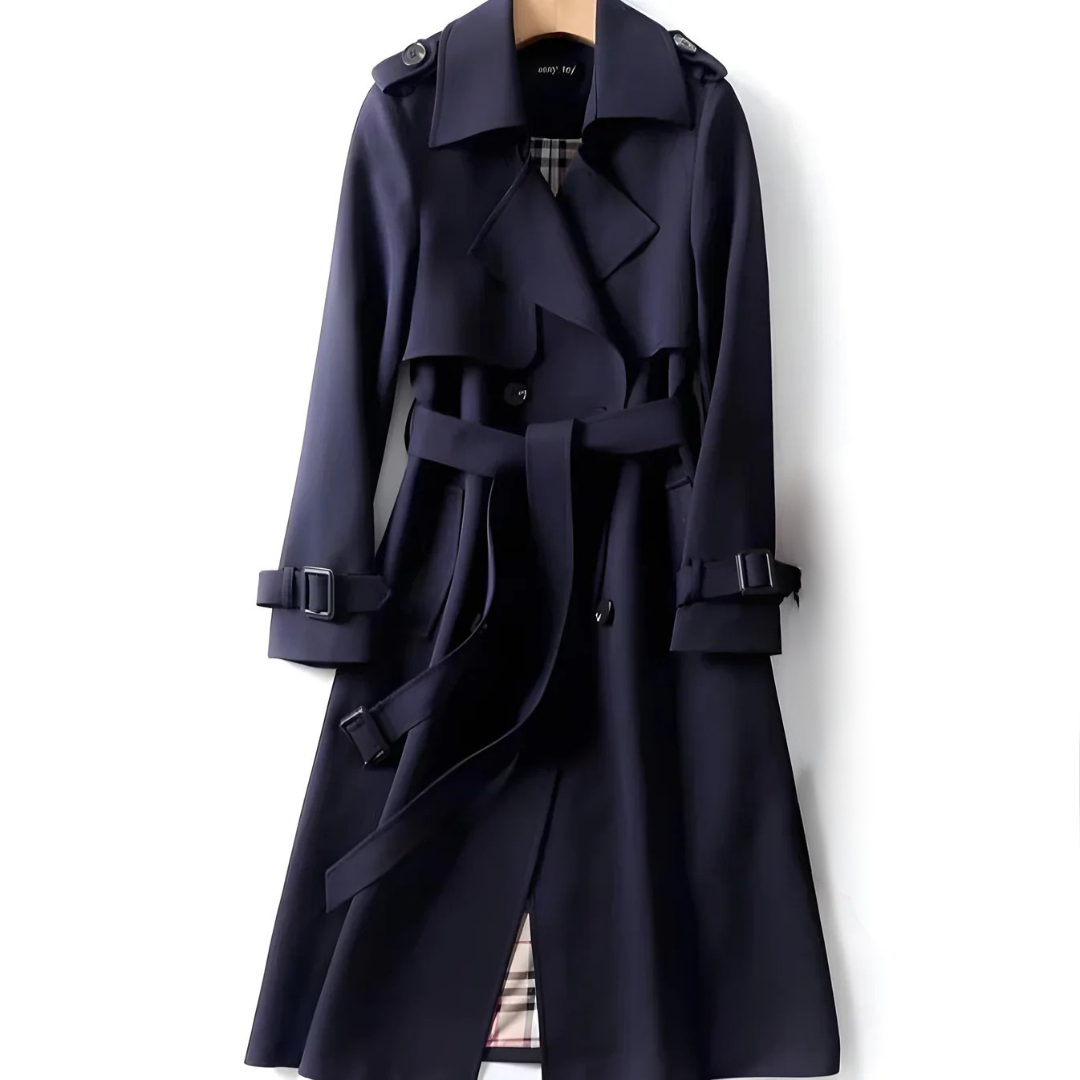 Elara - Women’s Classic Double-Breasted Trench Coat-15550920294773-Mirella Fiore