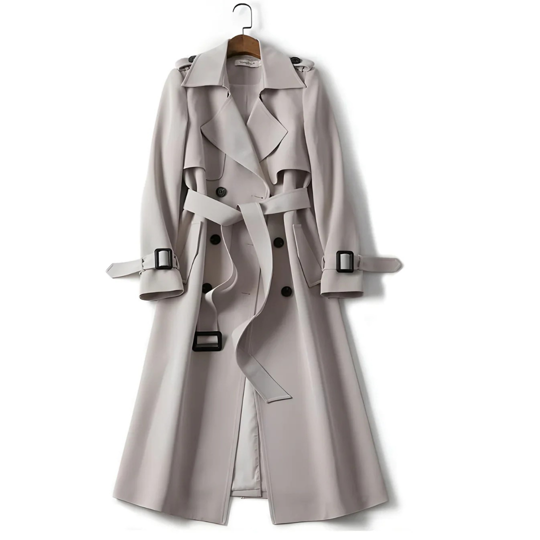Elara - Women’s Classic Double-Breasted Trench Coat-15550920294773-Mirella Fiore