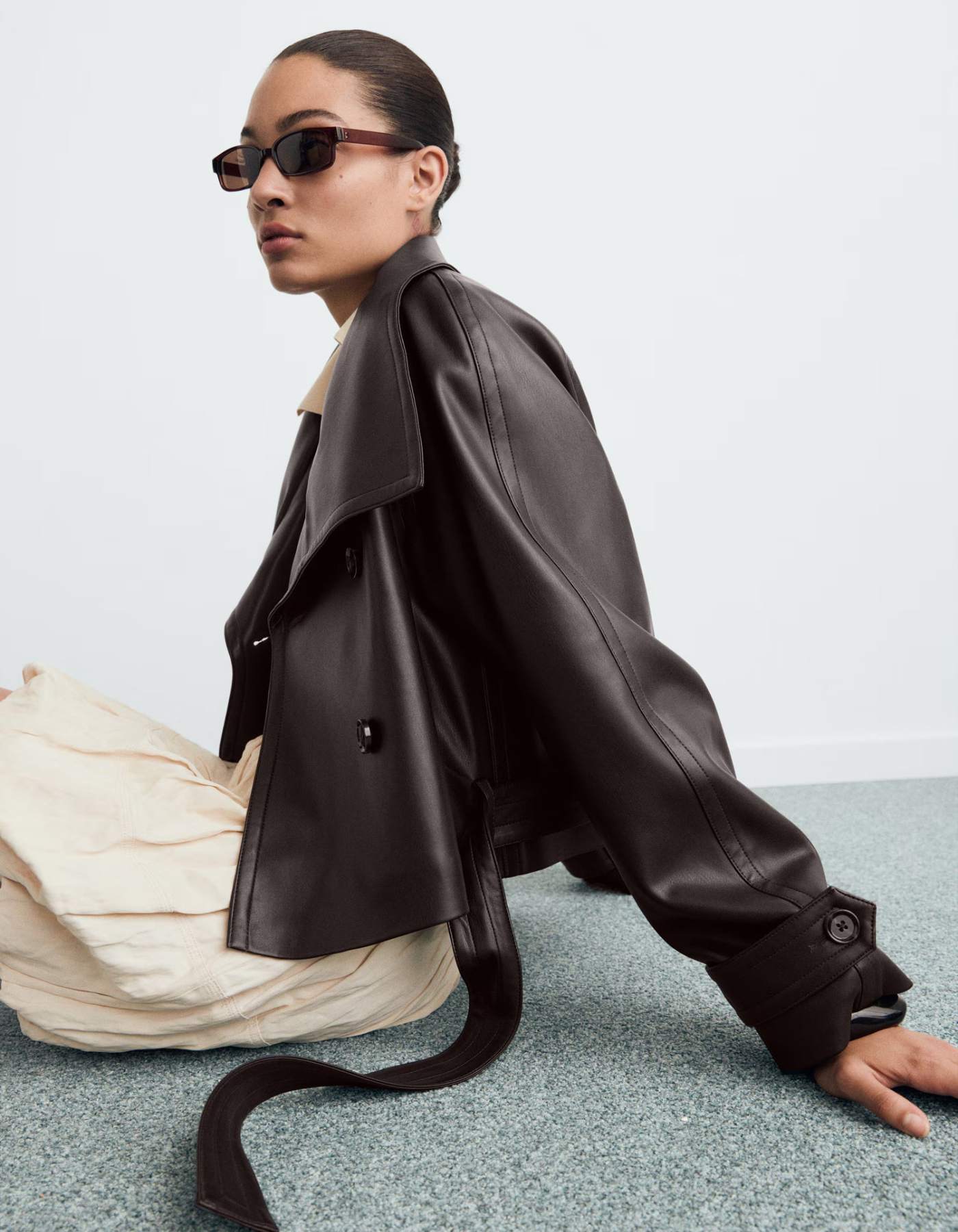 Elisa – Luxe leather – Belted trench coat-15449095537013-Mirella Fiore