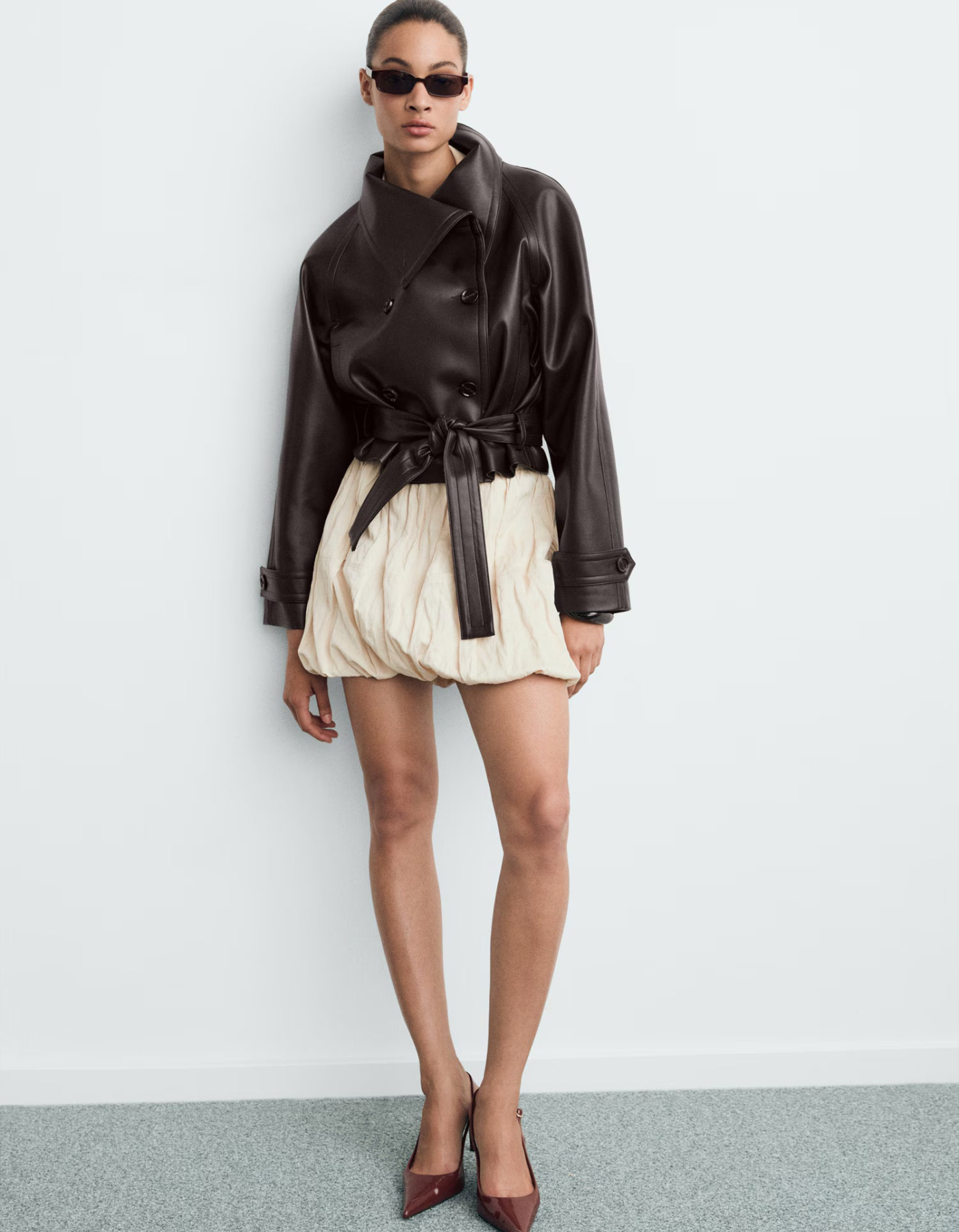 Elisa – Luxe leather – Belted trench coat-15449095537013-Mirella Fiore