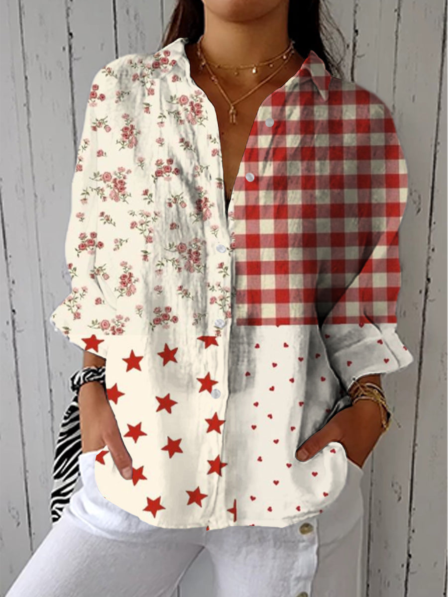 Elise - Country Patchwork Blouse-15542180118901-Mirella Fiore