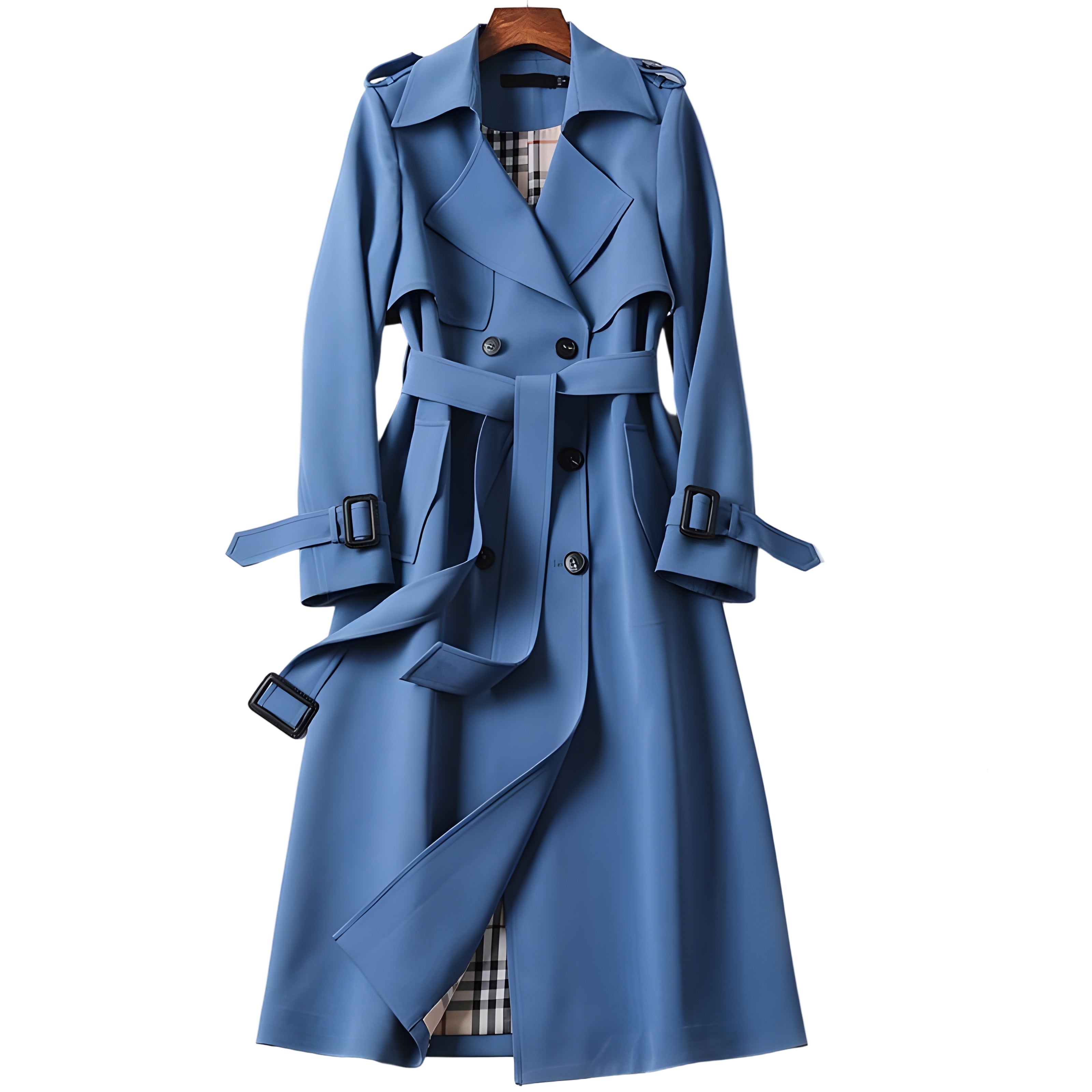 Elodie - Classic Longline Trench Coat-15550919213429-Mirella Fiore
