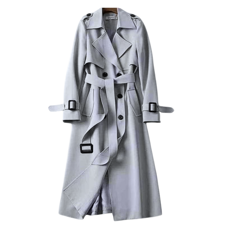 Elodie - Classic Longline Trench Coat-15550919213429-Mirella Fiore