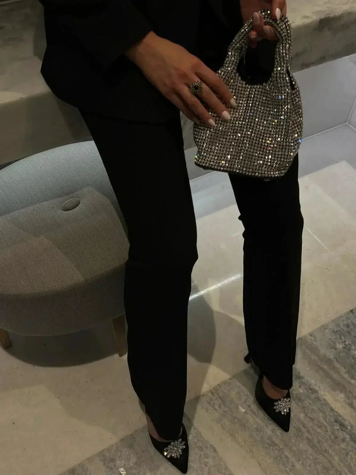 Eloise – Rhinestone embellishments – Mini bucket bag-15133571973493-Nancy & Mae Savannah