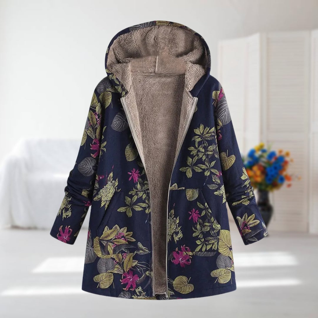 Elowen - Floral Sherpa-Lined Hooded Coat-15550918918517-Nancy & Mae Savannah