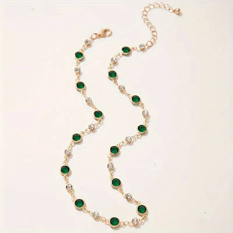 Emerald Green Pendant Necklace-15548285124981-Mirella Fiore