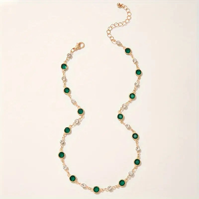 Emerald Green Pendant Necklace-15548285124981-Mirella Fiore