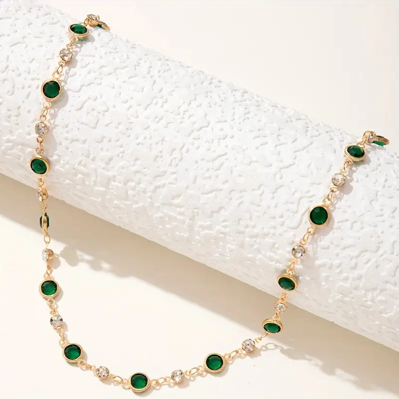 Emerald Green Pendant Necklace-15548285124981-Mirella Fiore