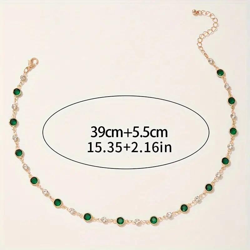 Emerald Green Pendant Necklace-15548285124981-Mirella Fiore