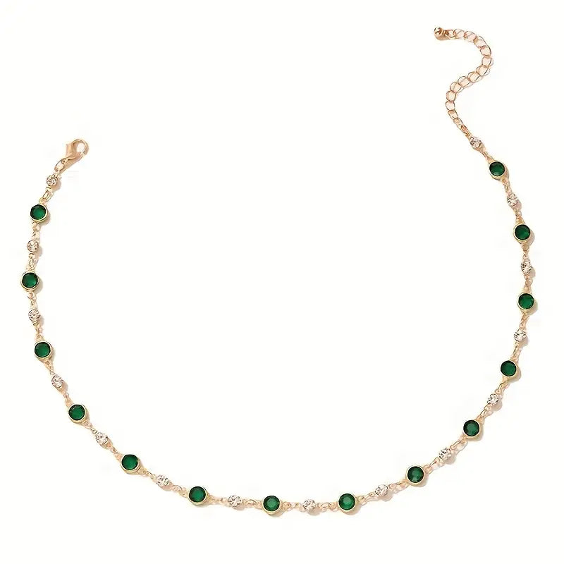 Emerald Green Pendant Necklace-15548285124981-Mirella Fiore