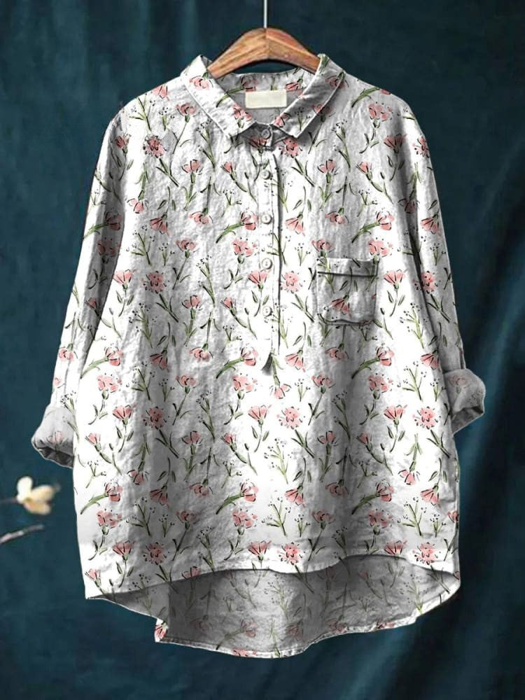 Emma - Floral Serenity Shirt-15542213607797-Nancy & Mae Savannah