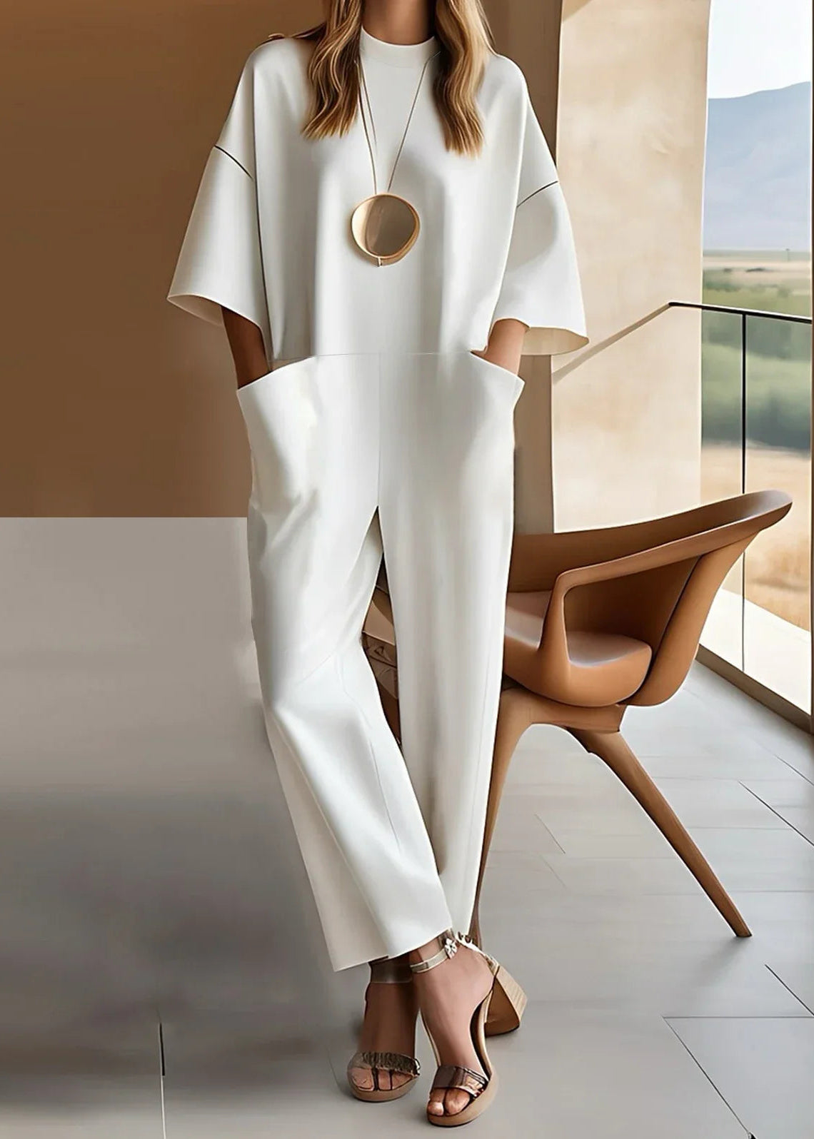 Emmy - Elegant Short-Sleeve Jumpsuit-15553262190965-Mirella Fiore