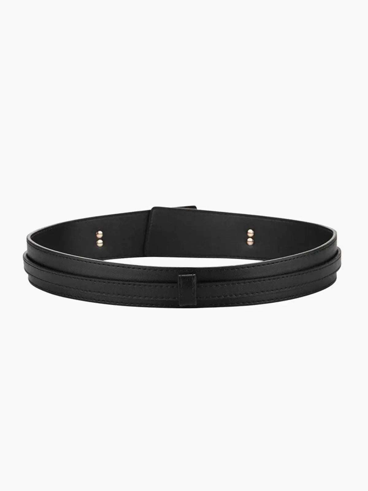 Esmarie – Matte black finish – Leather belt-15133535994229-Nancy & Mae Savannah