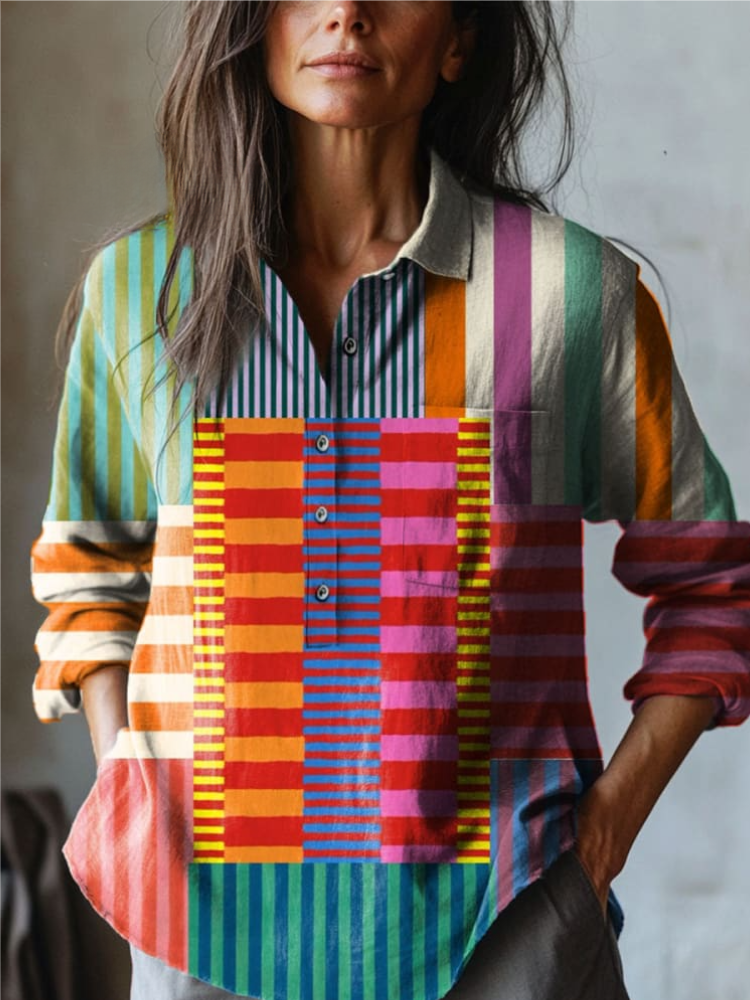 Estelle - Colorful Striped Blouse-15542195290485-Mirella Fiore