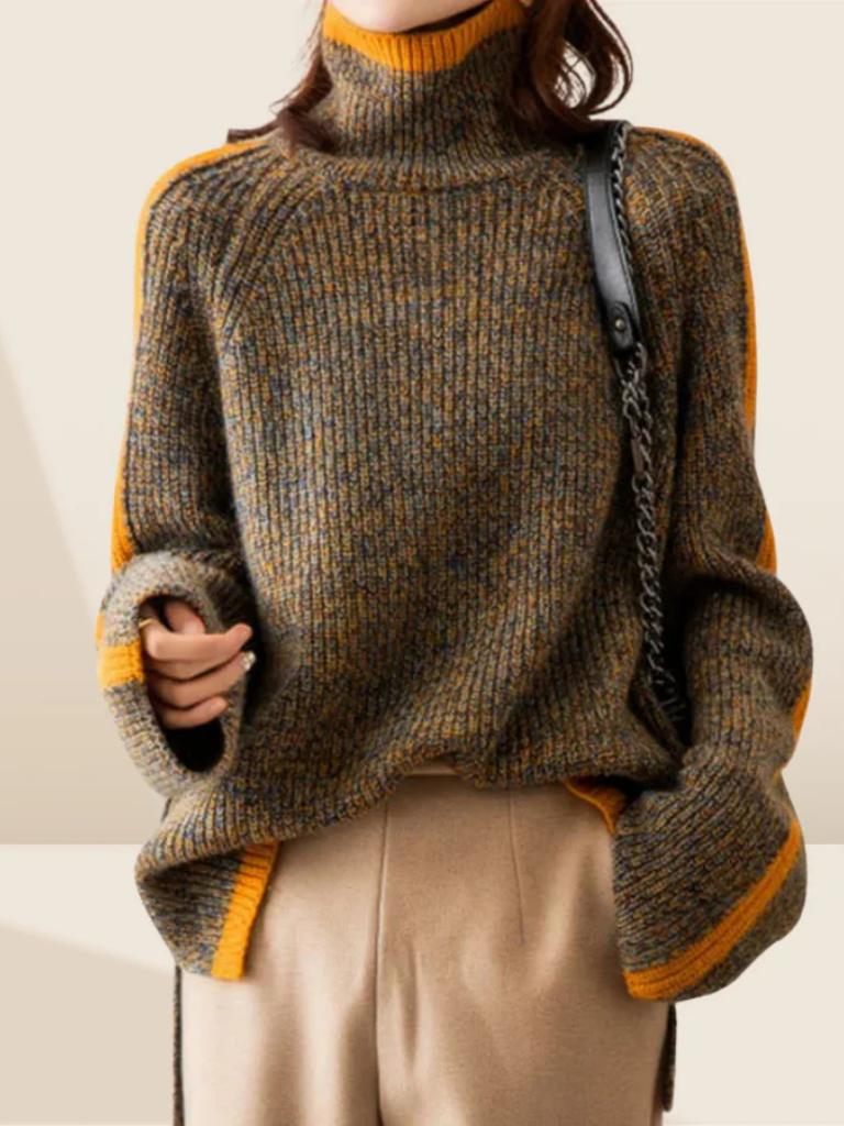 FERN - COZY STRIPE TURTLENECK SWEATER-15549014704501-Mirella Fiore