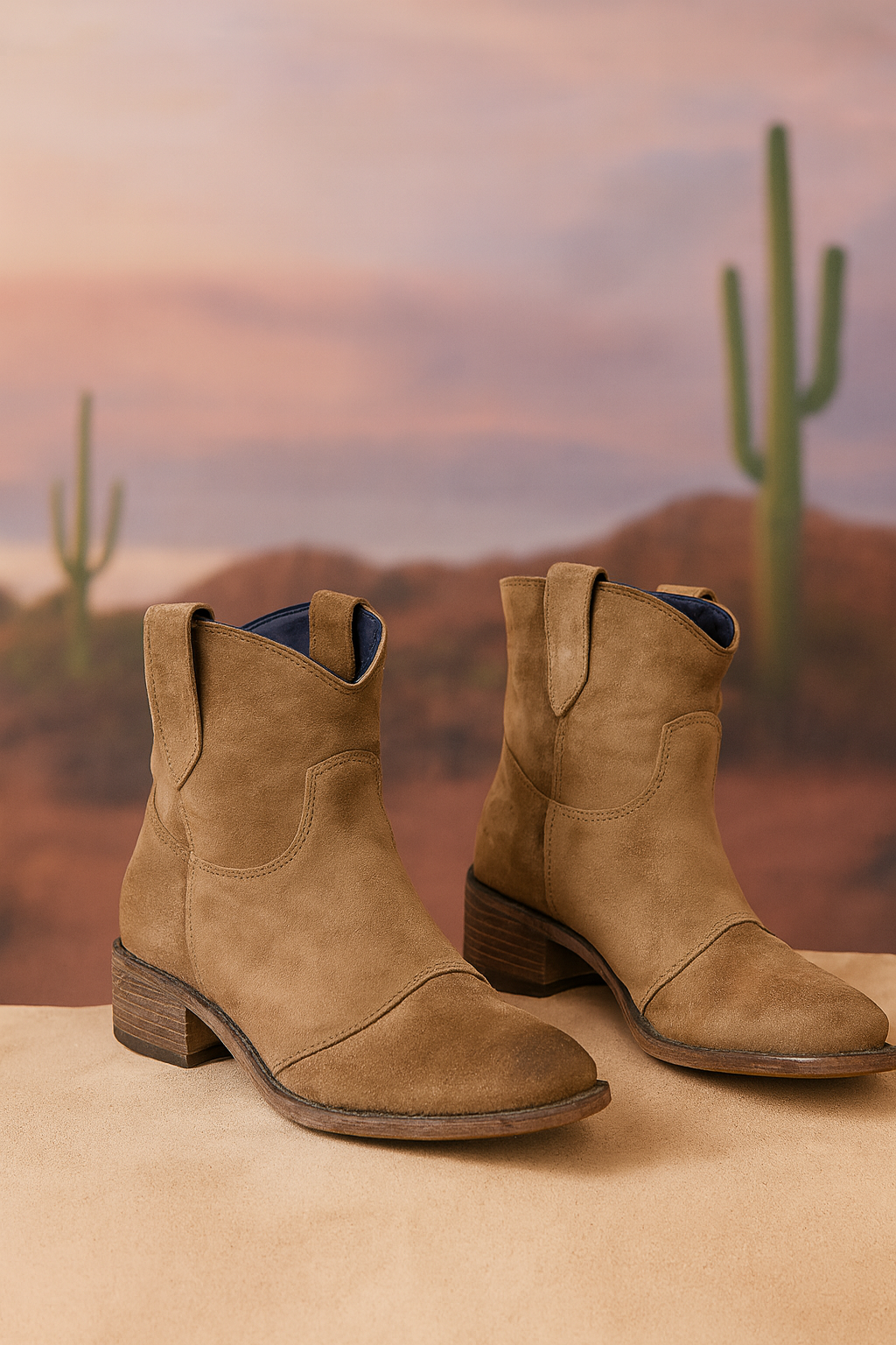 Faye - Premium Suede Western Ankle Boots-15553238696309-Mirella Fiore
