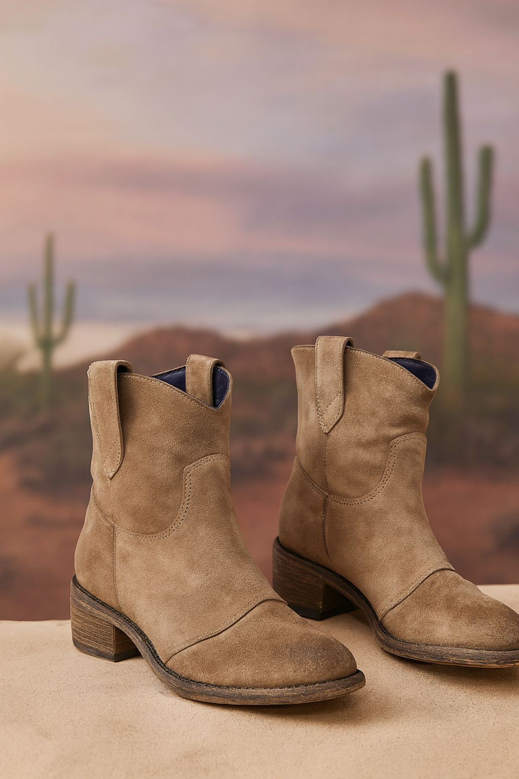 Faye - Premium Suede Western Ankle Boots-15553238696309-Mirella Fiore