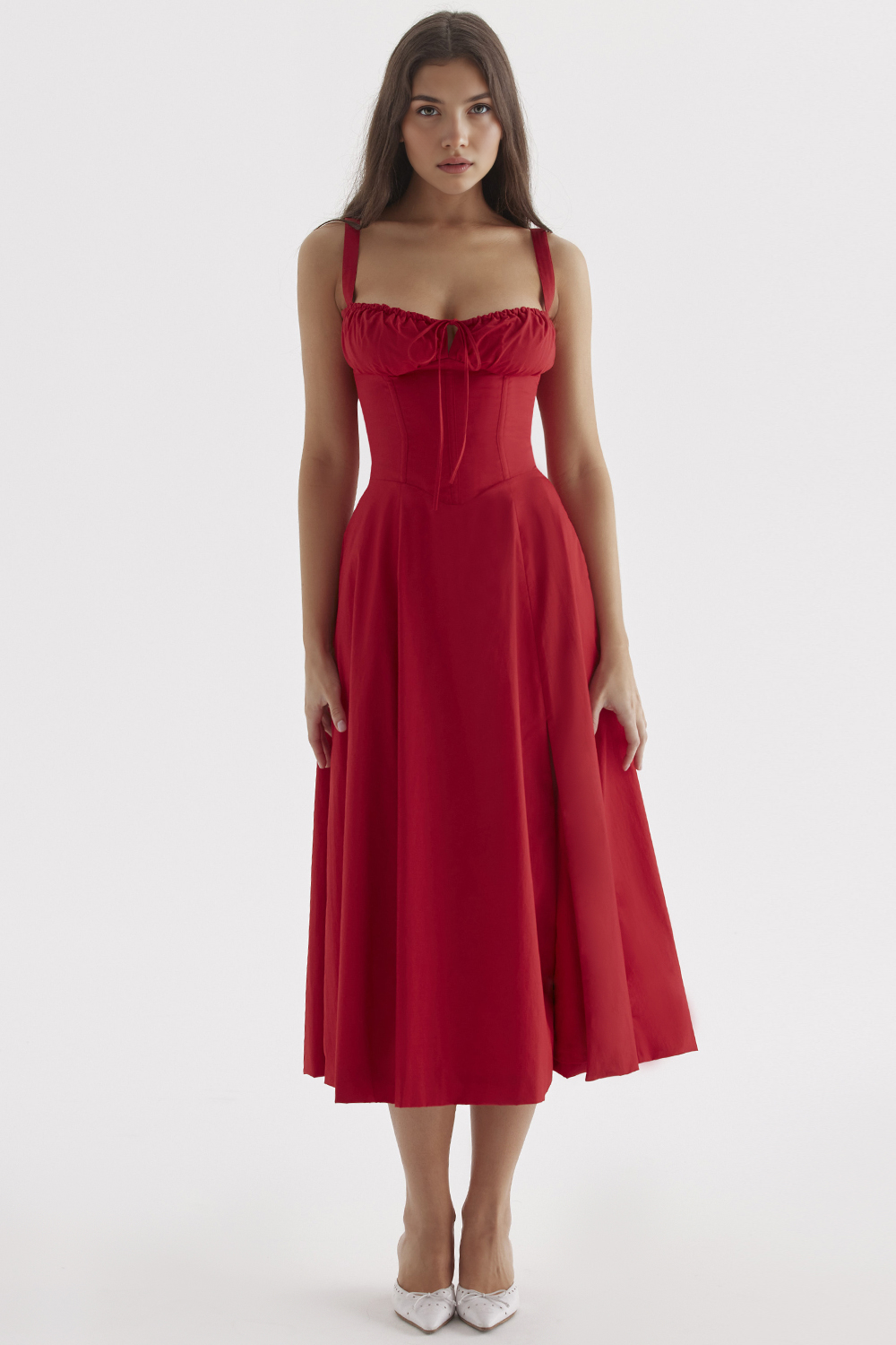Felly – Ruched sweetheart – Midi dress-15260068577653-Mirella Fiore