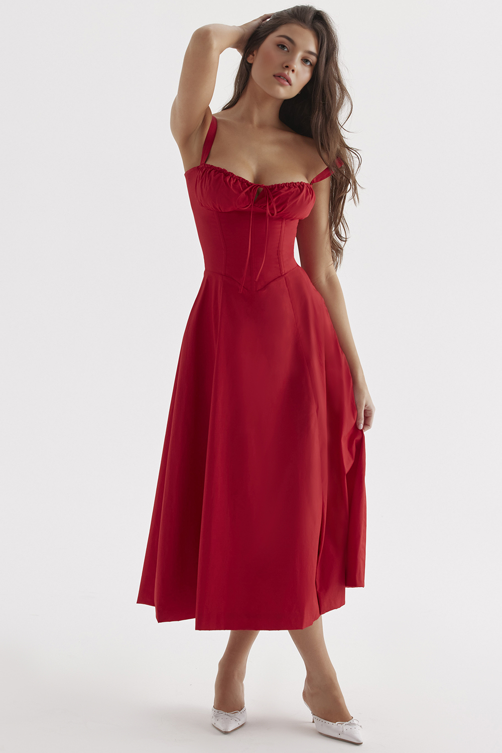 Felly – Ruched sweetheart – Midi dress-15260068577653-Mirella Fiore