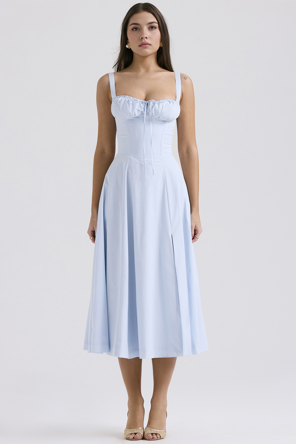 Felly – Ruched sweetheart – Midi dress-15260068577653-Mirella Fiore