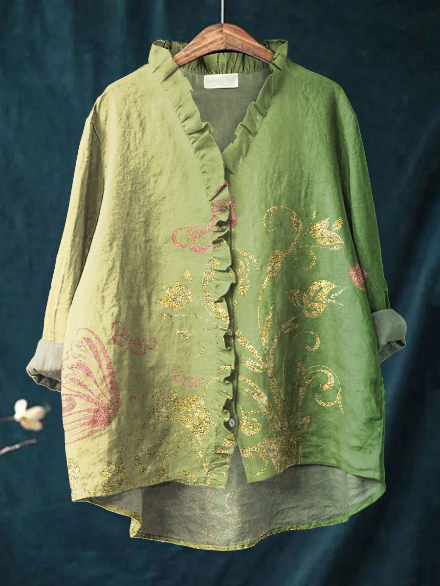 Fiona - Golden Butterfly Blouse-15542206857589-Nancy & Mae Savannah