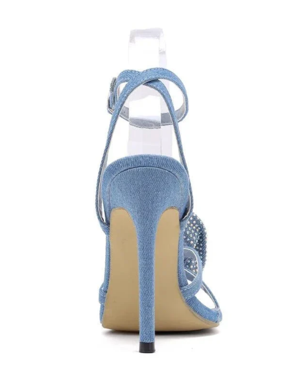 Flavie – Floral embellishment – Denim rose stiletto heels-15133969154421-Nancy & Mae Savannah