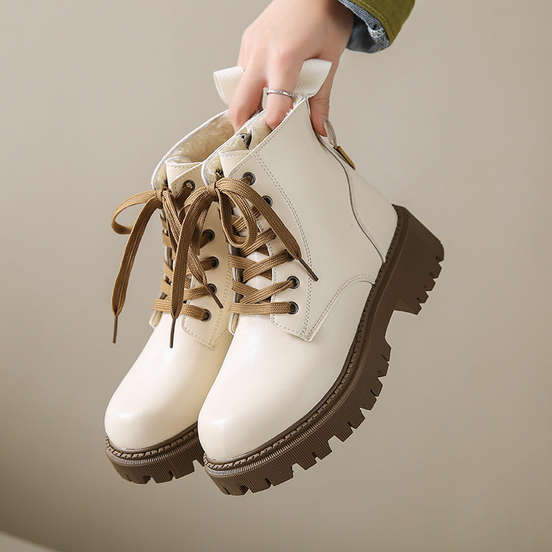 Fleece - Lined Combat Boots-15550871044469-Nancy & Mae Savannah