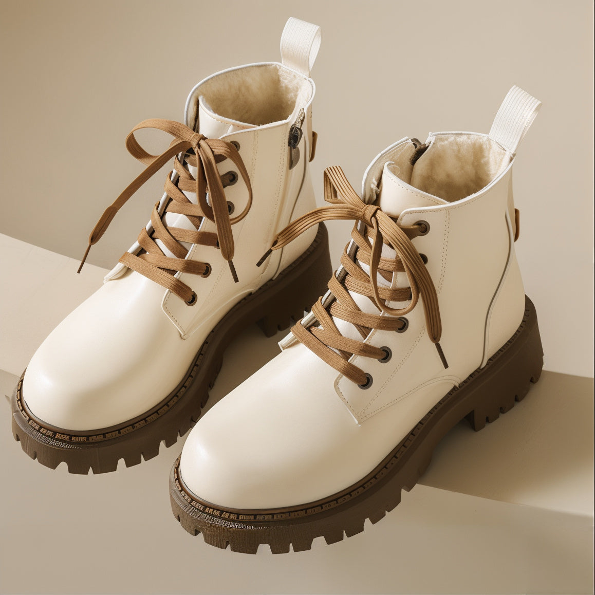 Fleece - Lined Combat Boots-15550871044469-Nancy & Mae Savannah