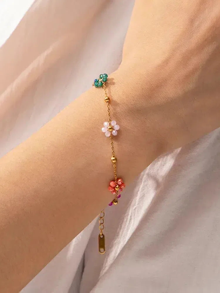 Florella – Handcrafted floral beads – Charm bracelet-15227758805365-Mirella Fiore