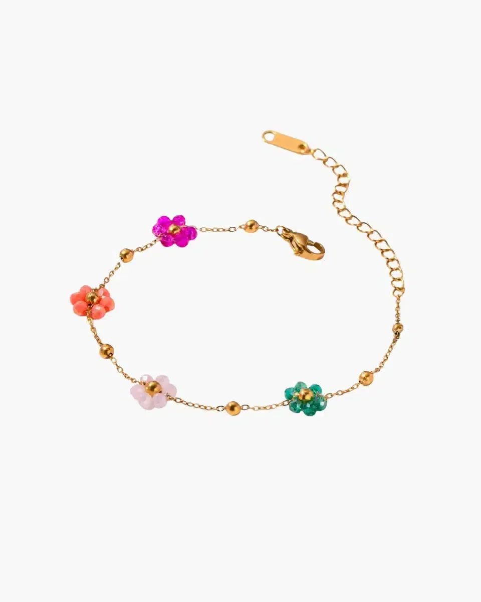Florella – Handcrafted floral beads – Charm bracelet-15227758805365-Nancy & Mae Savannah