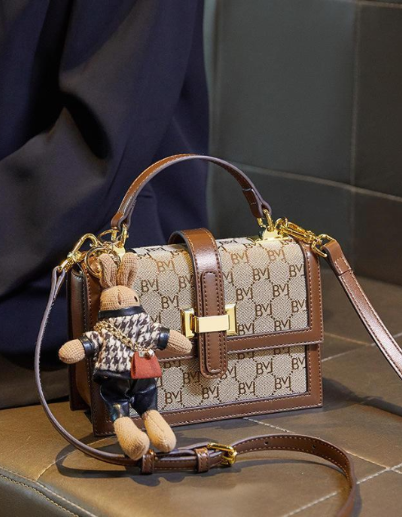 Florentia – Monogram bunny charm – Crossbody handbag-15209173680501-Nancy & Mae Savannah