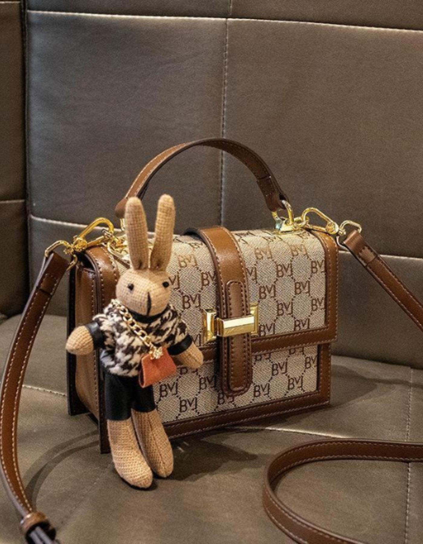 Florentia – Monogram bunny charm – Crossbody handbag-15209173680501-Nancy & Mae Savannah