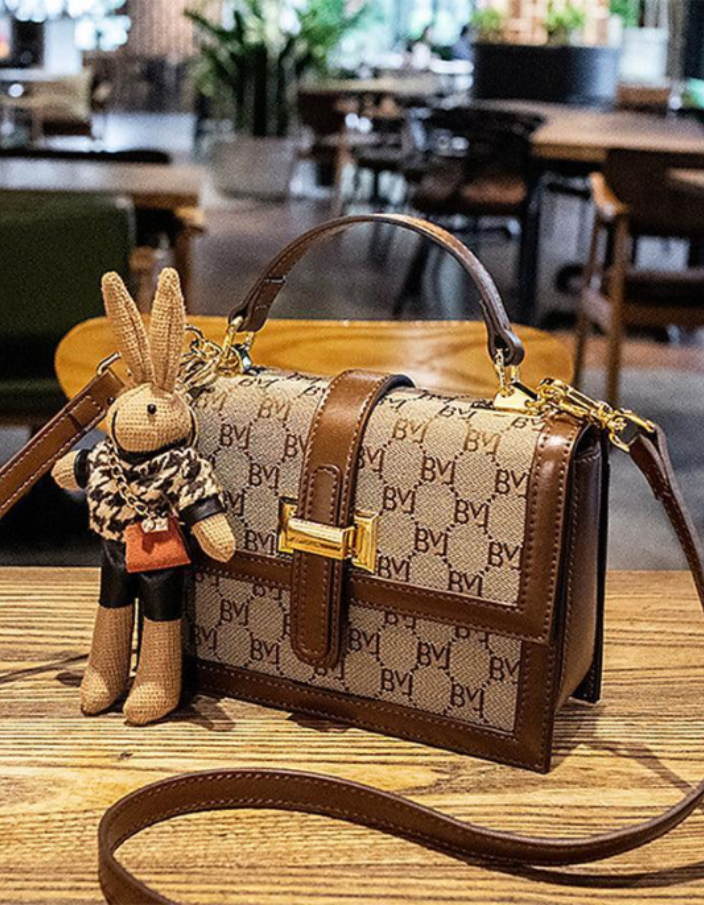 Florentia – Monogram bunny charm – Crossbody handbag-15209173680501-Nancy & Mae Savannah