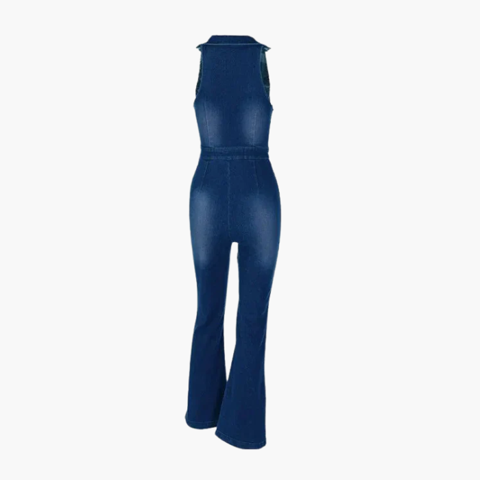 Gabrielle – V-neckline – Denim jumpsuit-15133676437877-Nancy & Mae Savannah