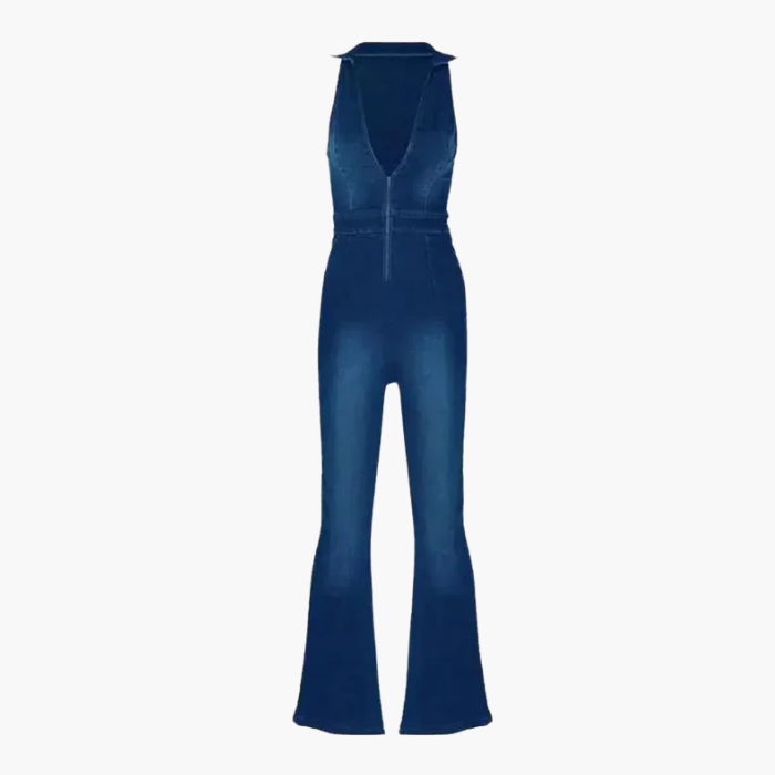 Gabrielle – V-neckline – Denim jumpsuit-15133676437877-Nancy & Mae Savannah