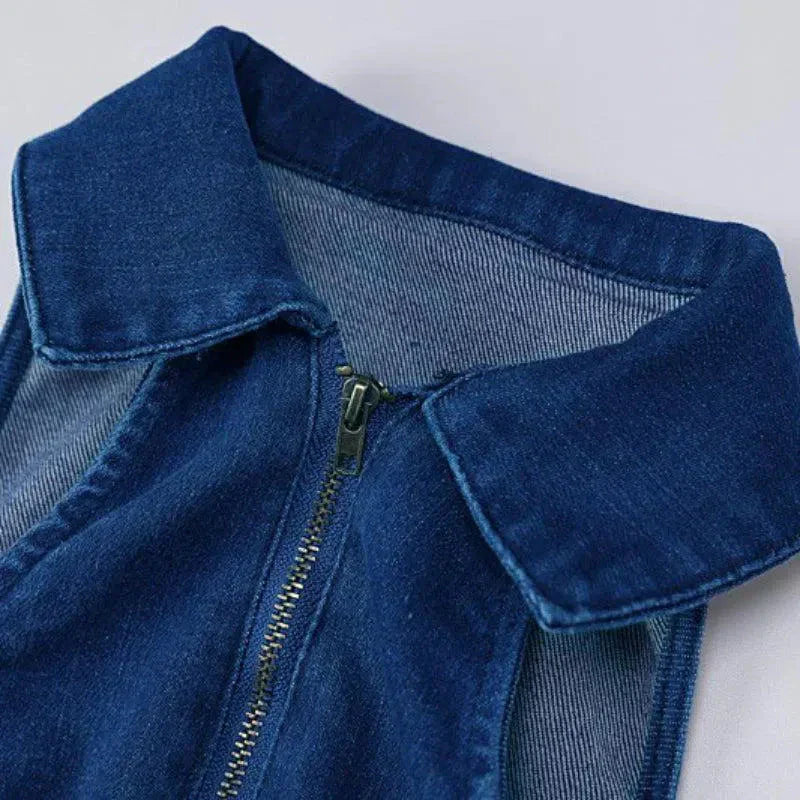 Gabrielle – V-neckline – Denim jumpsuit-15133676437877-Nancy & Mae Savannah