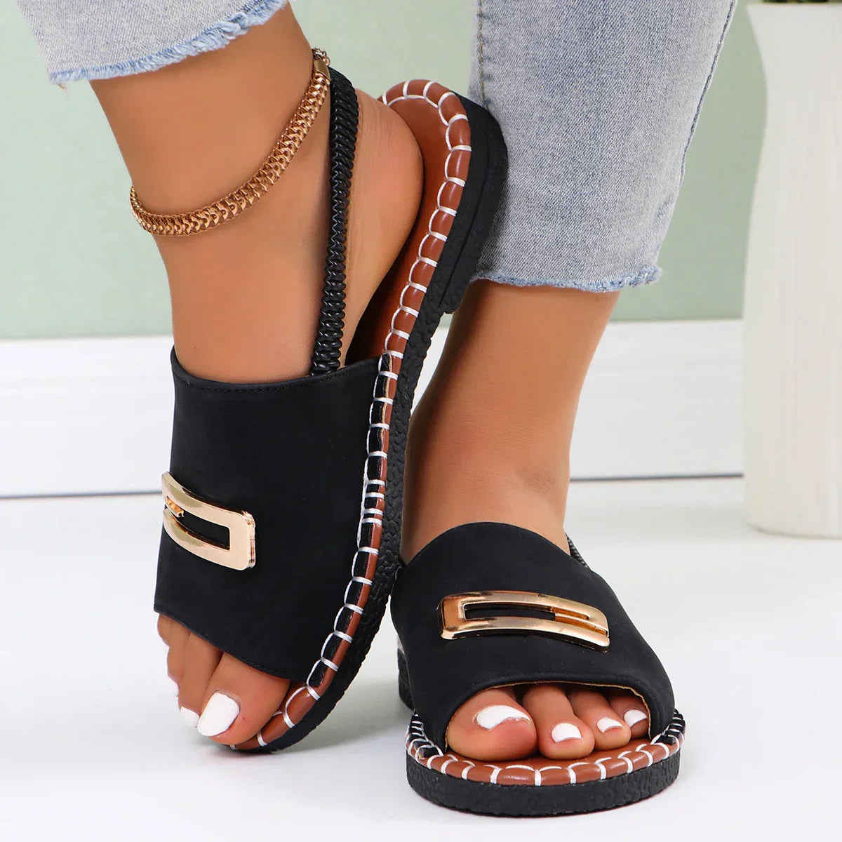Gianna - Orthopedic Wedge Heel Sandals-15547823489397-Mirella Fiore