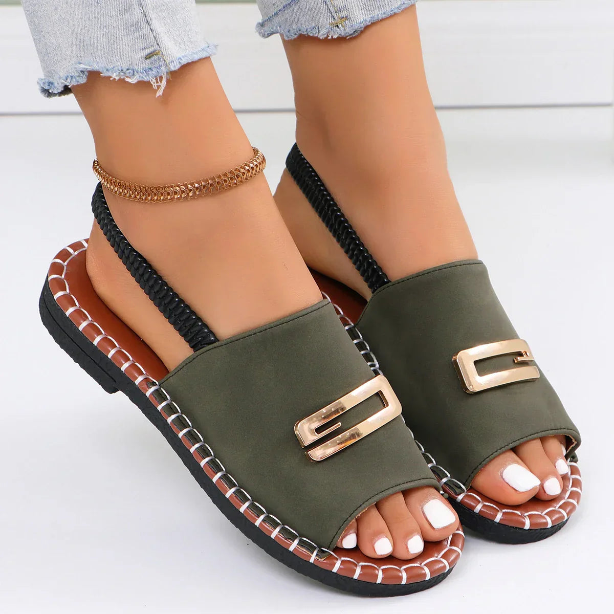 Gianna - Orthopedic Wedge Heel Sandals-15547823489397-Mirella Fiore