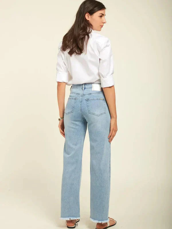 Giuliana – Pearl embellished – Wide leg jeans-15133686104437-Mirella Fiore