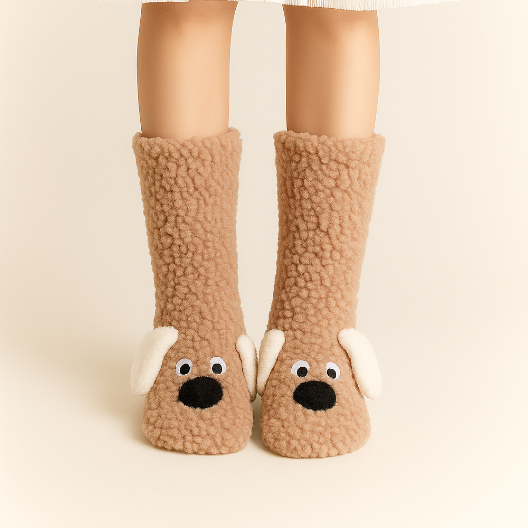 Greuvy - Bark & Snuggle Sherpa Socks-15553287389557-Nancy & Mae Savannah